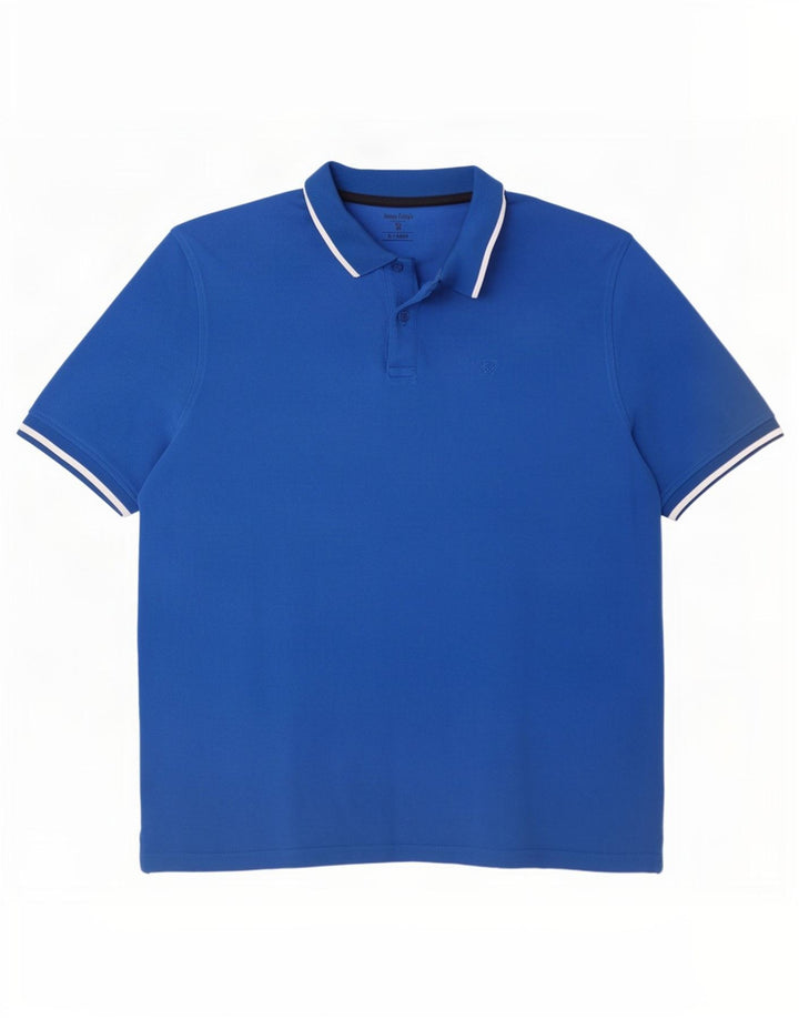 James Pringle Mens Polo Shirt XL Blue Cotton
