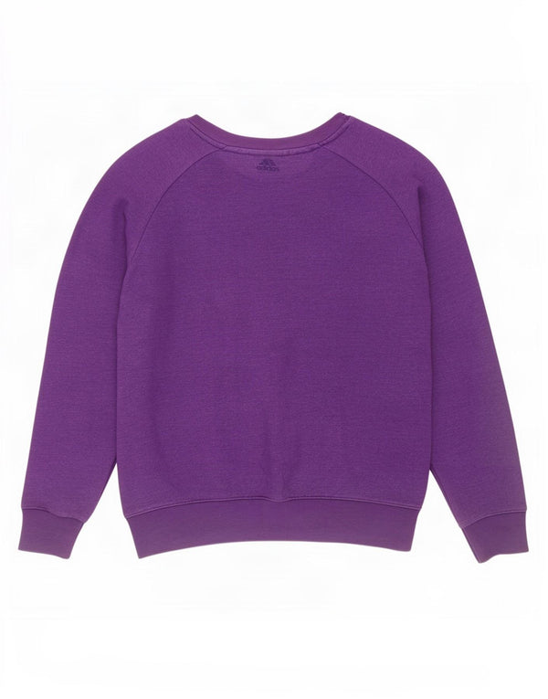 Adidas Womens Graphic Sweatshirt Jumper UK 14 Medium Purple Cotton