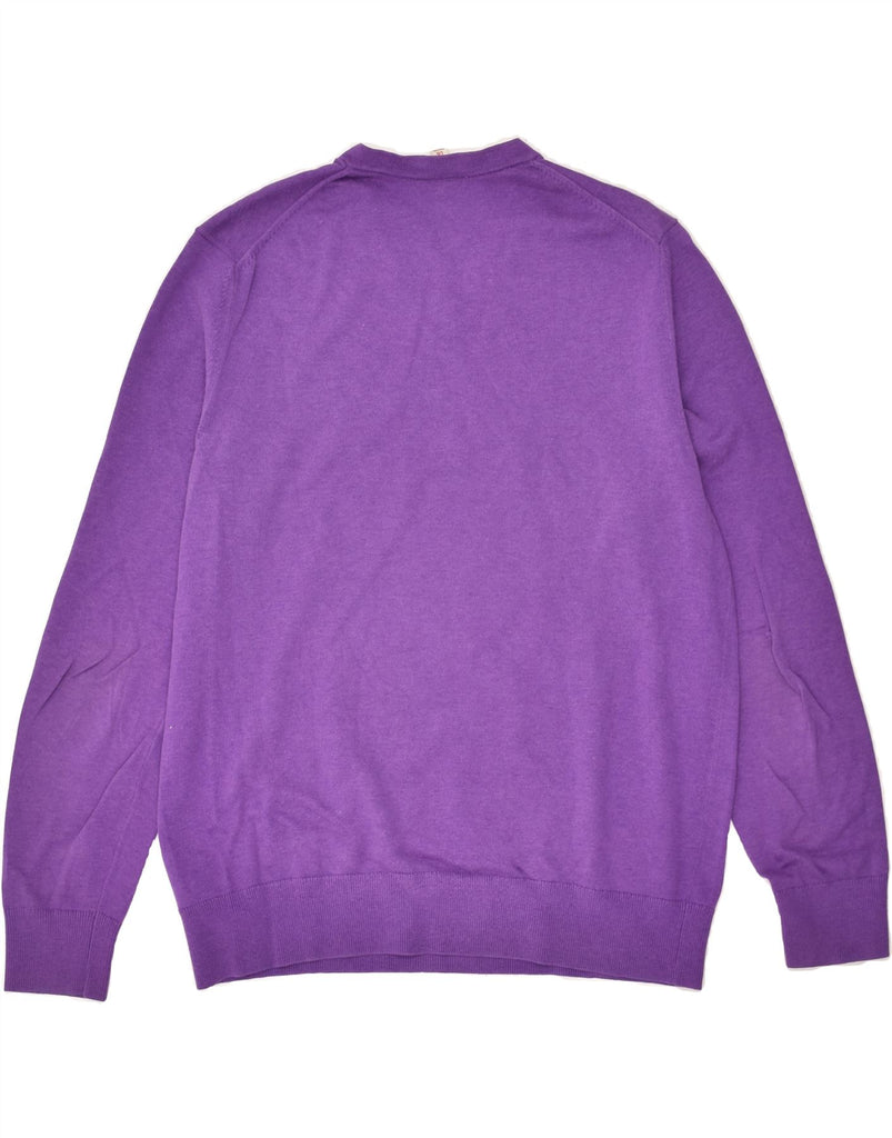 GAP Mens V-Neck Jumper Sweater Large Purple Cotton | Vintage Gap | Thrift | Second-Hand Gap | Used Clothing | Messina Hembry 