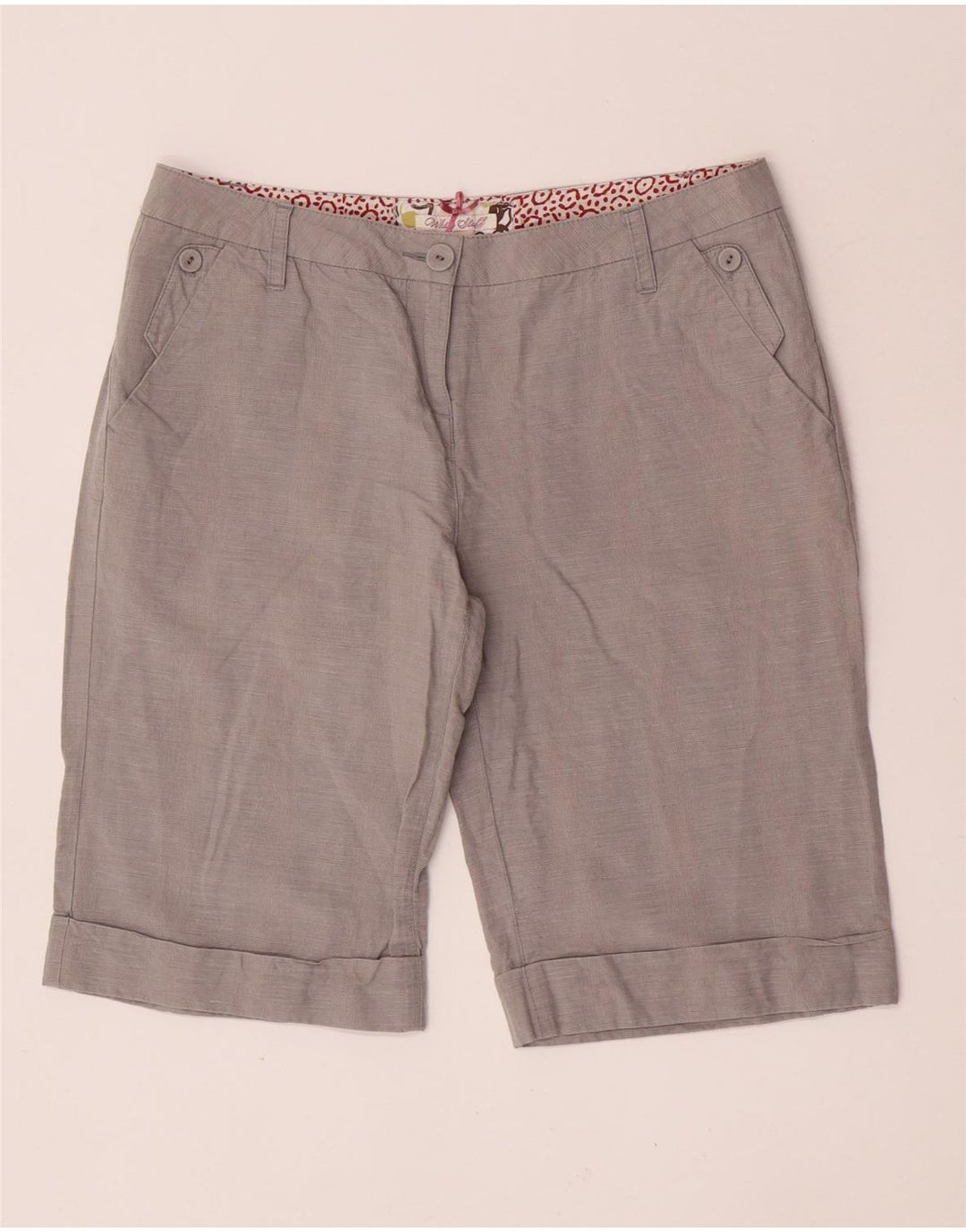 WHITE STUFF Womens Chino Shorts UK 14 Large W32 Grey Linen