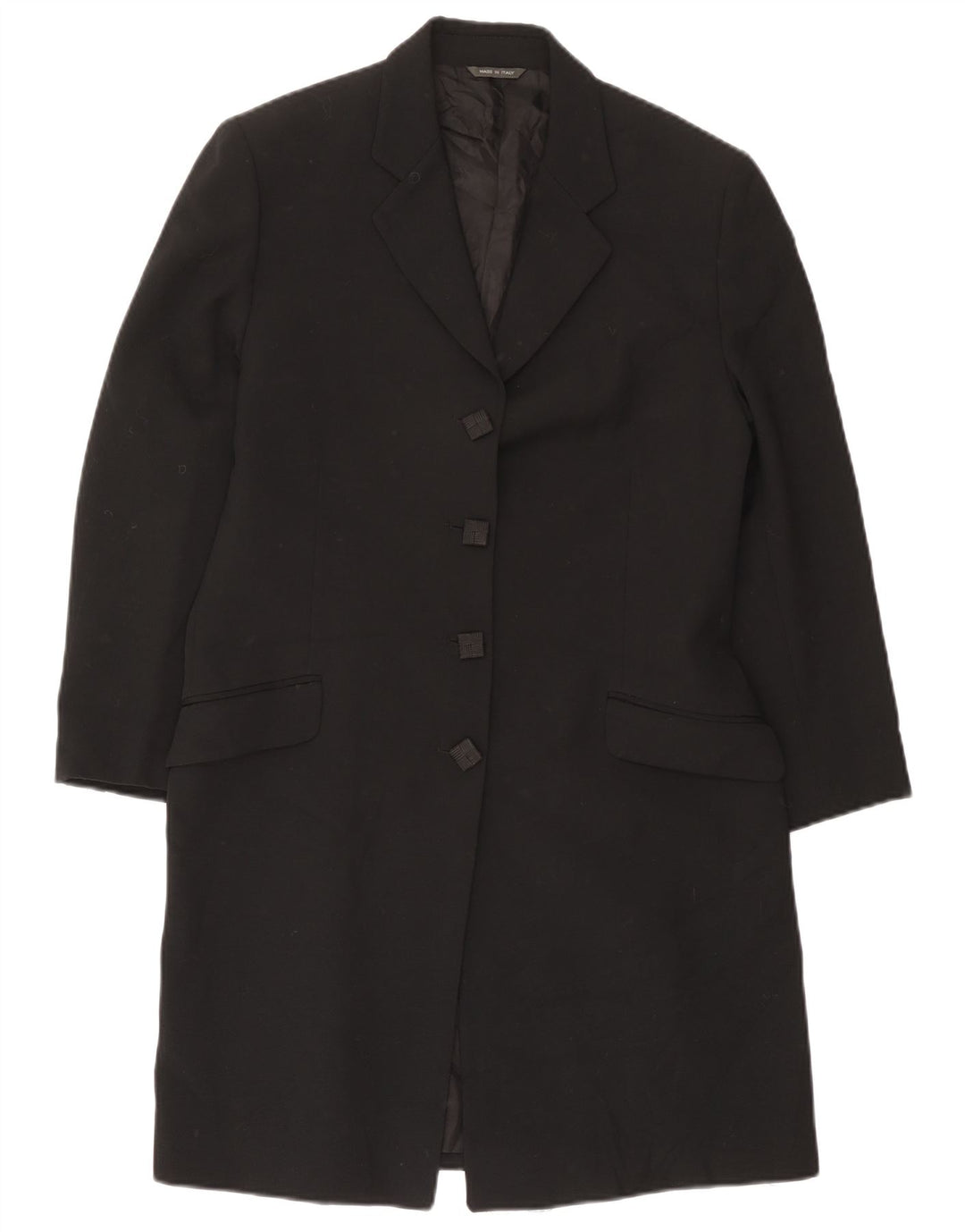 Vintage Womens Longline 4 Button Blazer Jacket UK 14 Medium Black