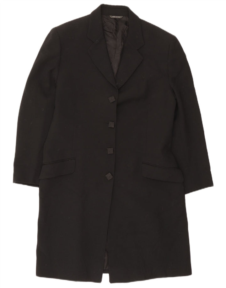 Vintage Womens Longline 4 Button Blazer Jacket UK 14 Medium Black