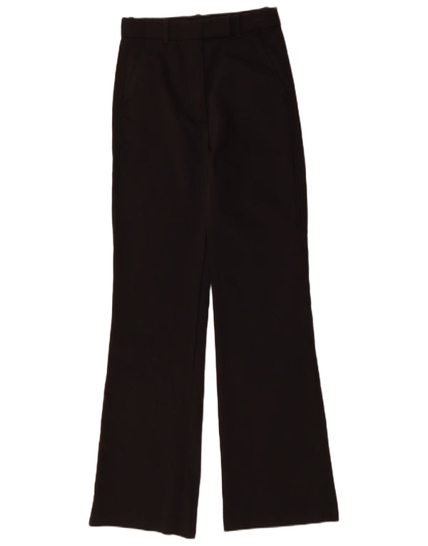 Massimo Dutti Womens Straight Suit Trousers EU 36 XS W26 L32 Black Cotton