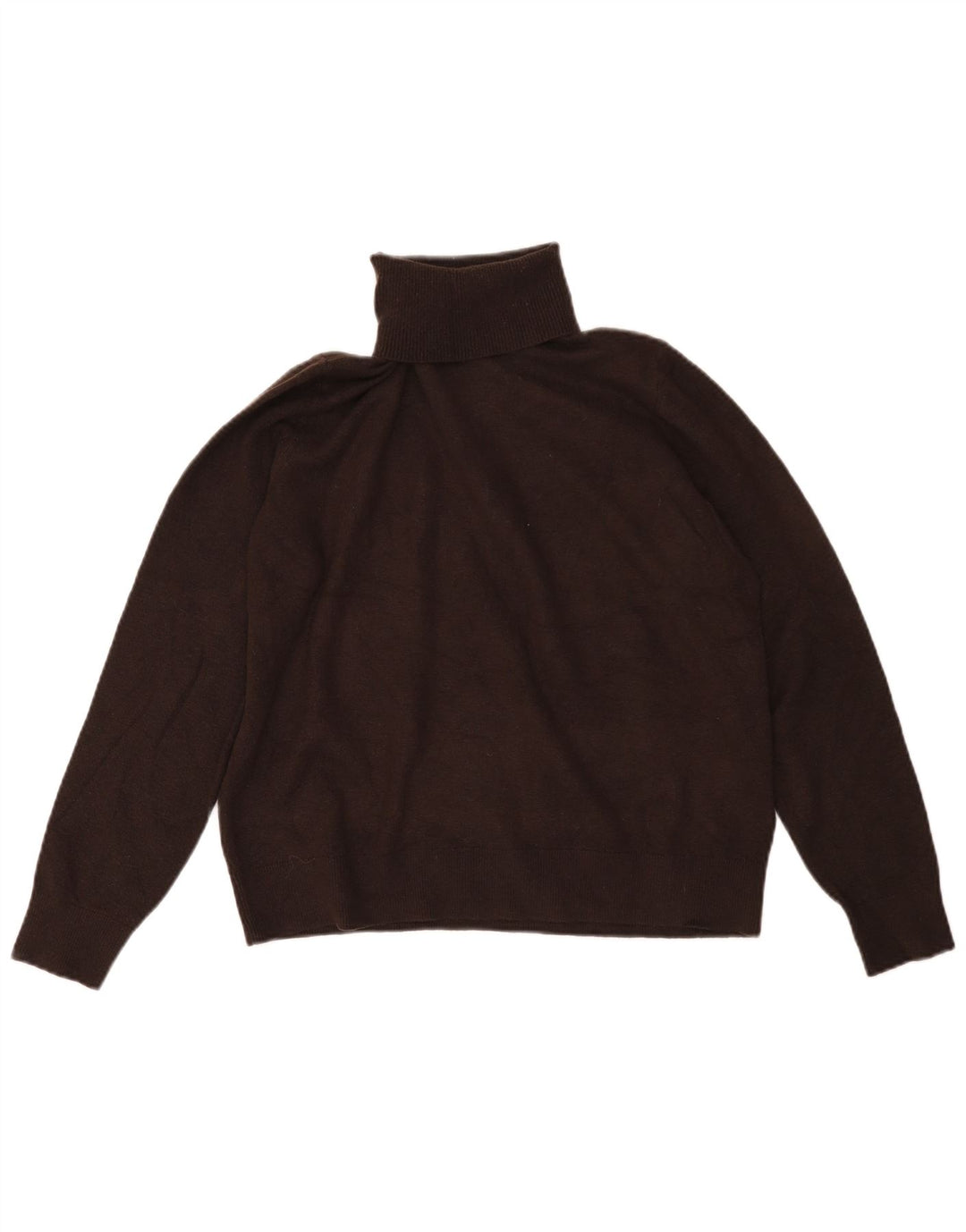 Marks & Spencer Womens Roll Neck Jumper Sweater UK 14 Medium Brown