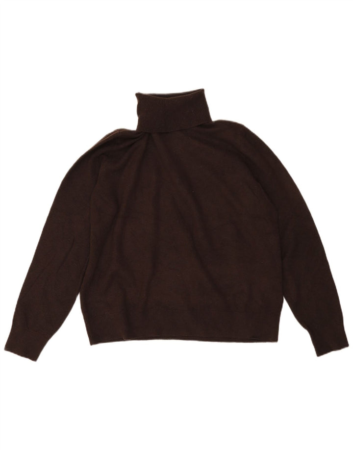 Marks & Spencer Womens Roll Neck Jumper Sweater UK 14 Medium Brown