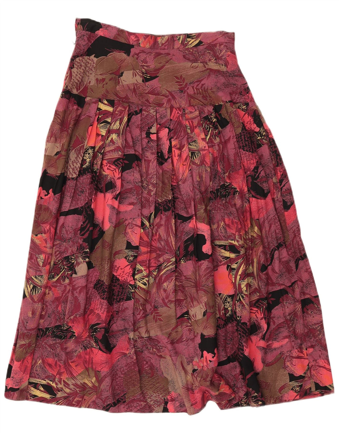 Vintage Womens 2 Piece Skirt Set UK 12 Medium W27 Burgundy Floral Retro