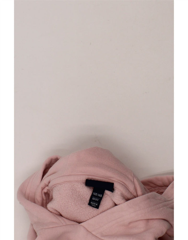 ELLESSE Girls Graphic Hoodie Jumper 10-11 Years Pink Cotton Vintage Ellesse and Second-Hand Ellesse from Messina Hembry 