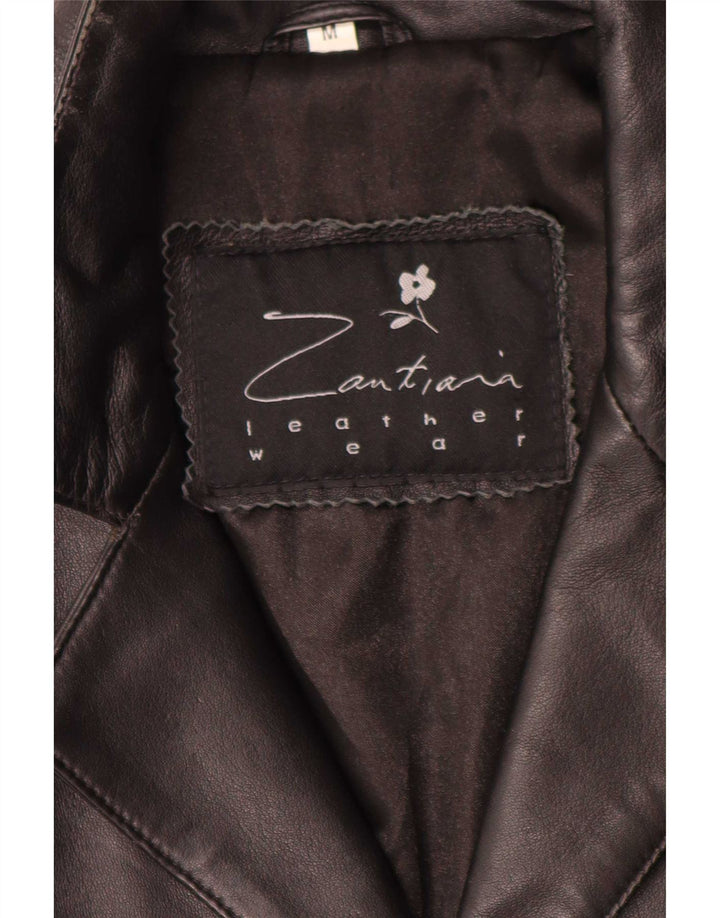 Vintage Mens Leather Coat UK 38 Medium Black