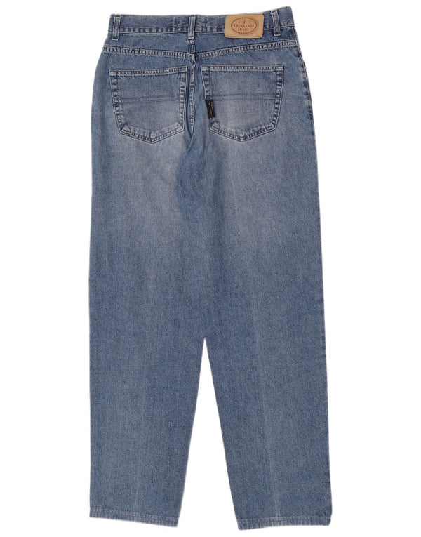 Trussardi Womens High Waist Tapered Jeans IT 47 Large W33 L32 Blue Cotton