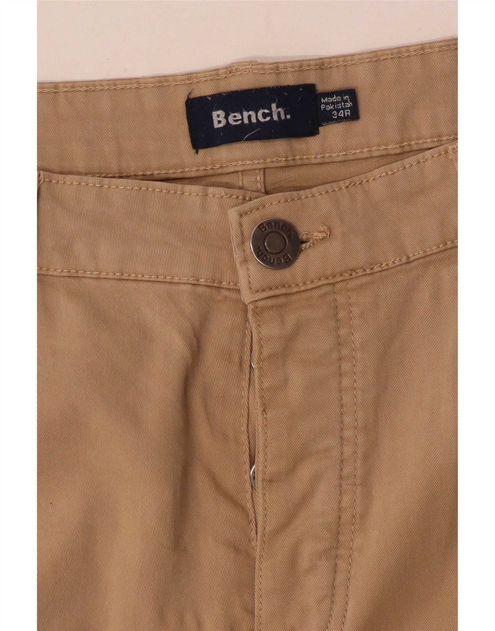 Bench Mens Slim Casual Trousers W34 L32 Beige