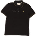 Lyle & Scott Mens Polo Shirt Medium Black Cotton