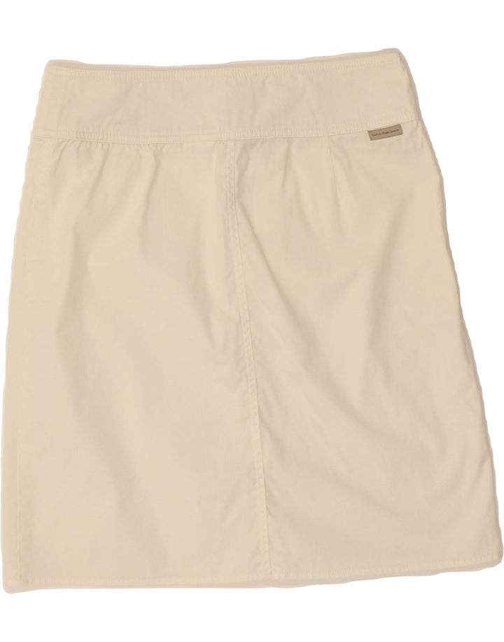 CALVIN KLEIN Womens A-Line Skirt W32 Large White Vintage Calvin Klein and Second-Hand Calvin Klein from Messina Hembry 