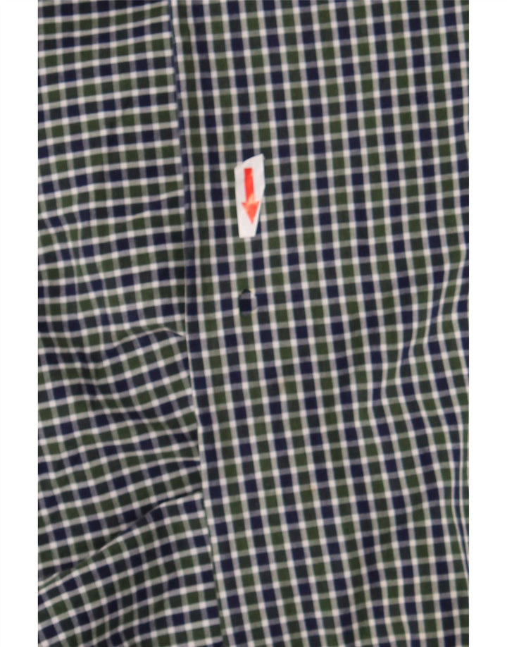 Chaps Mens Classic Fit Shirt Medium Green Gingham Cotton