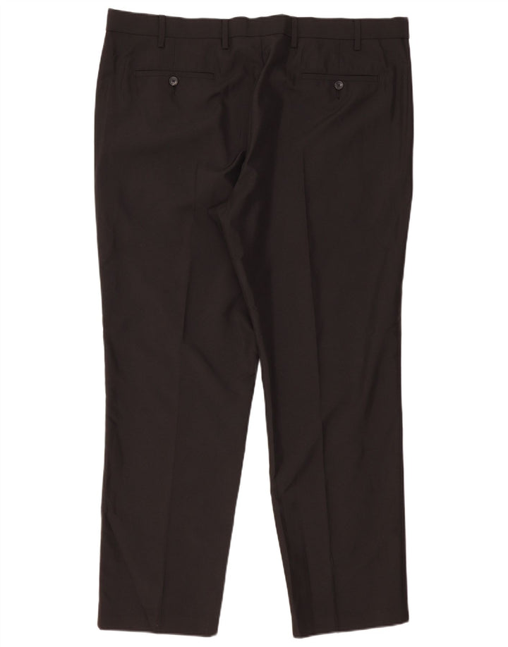 Marks & Spencer Mens Straight Regular Fit Suit Trousers W42 L31 Black