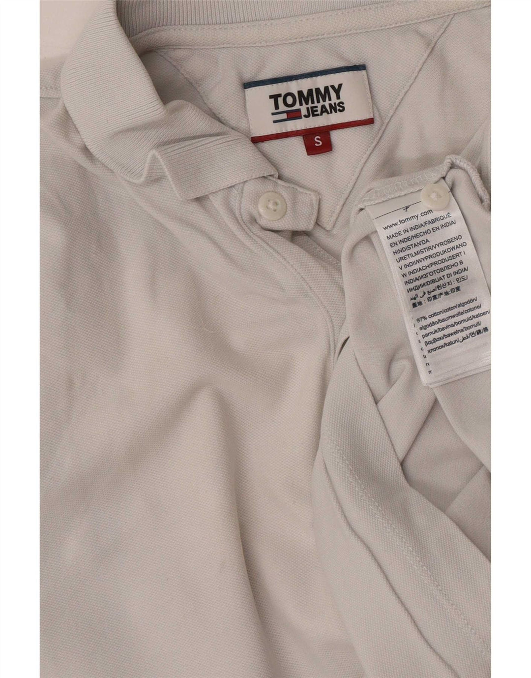 Tommy Hilfiger Mens Polo Shirt Small White Cotton
