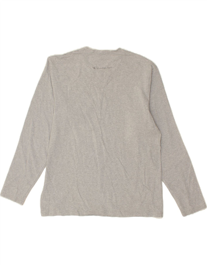 CALVIN KLEIN JEANS Mens Top Long Sleeve XL Grey Vintage Calvin Klein Jeans and Second-Hand Calvin Klein Jeans from Messina Hembry 