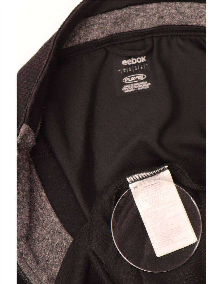 Reebok Mens Graphic Tracksuit Top Jacket Small Black Polyester