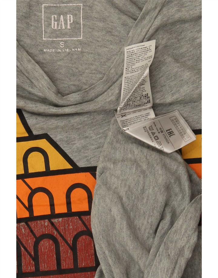 Gap Mens Rome Graphic T-Shirt Top Small Grey Flecked Cotton