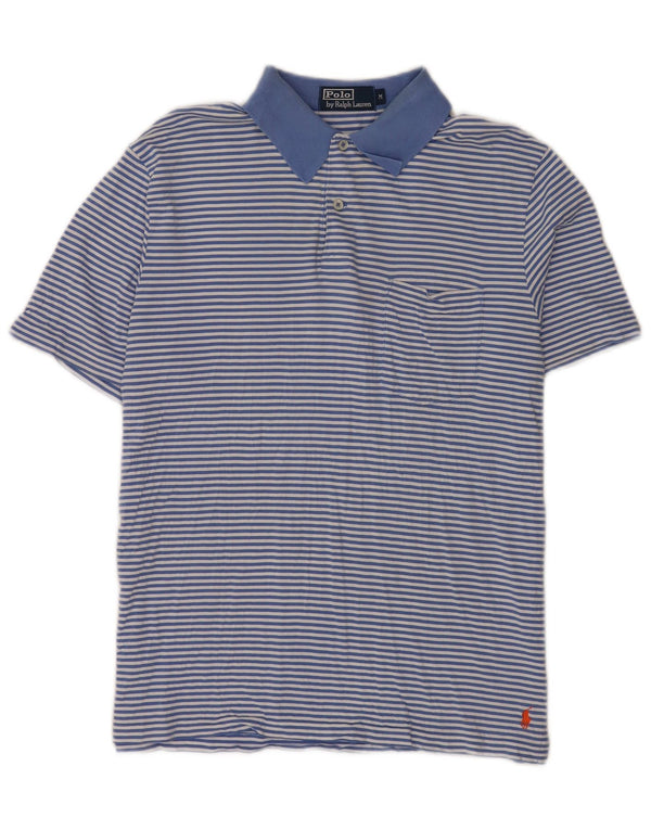 Polo Ralph Lauren Mens Shirt Medium Blue Pinstripe