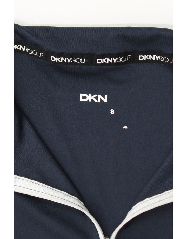 Dkny Mens Zip Neck Pullover Tracksuit Top Small Navy Blue Colourblock