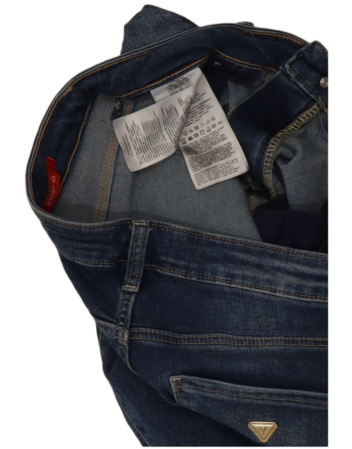 Guess Womens Mid Rise Straight Jeans W31 L31 Blue Cotton