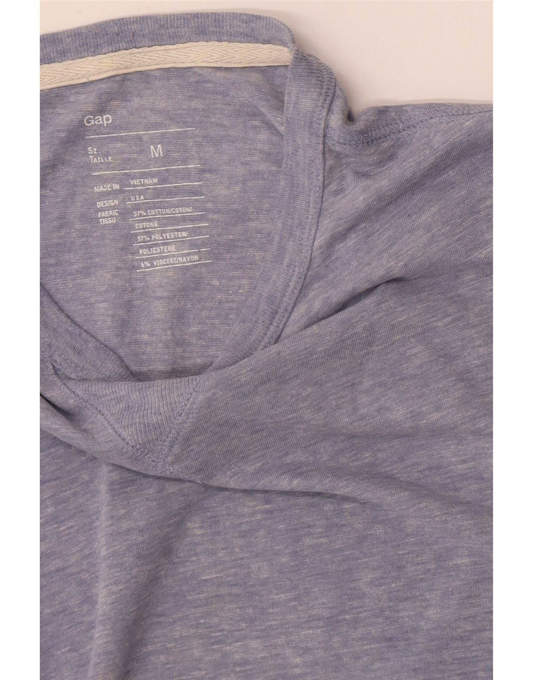 Gap Mens Top Long Sleeve Medium Blue Flecked Cotton