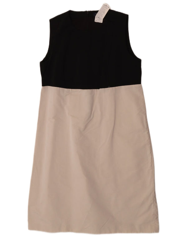 Max Mara Womens Sleeveless Shift Dress UK 16 Large White Colourblock