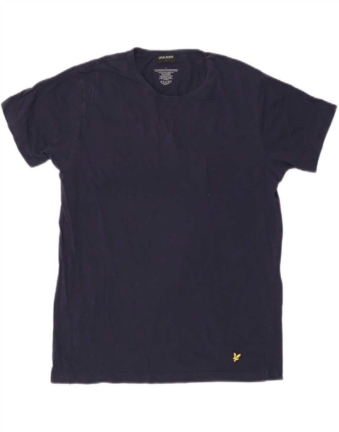 Lyle & Scott Mens T-Shirt Top Large Navy Blue Cotton