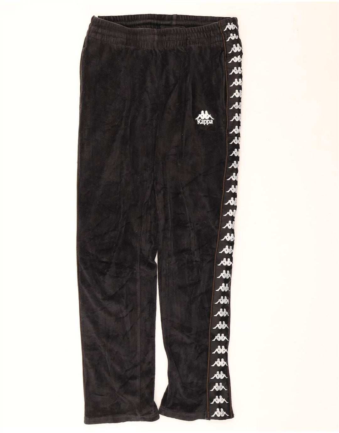 Kappa Womens Graphic Tracksuit Trousers UK 10 Small  Black Cotton