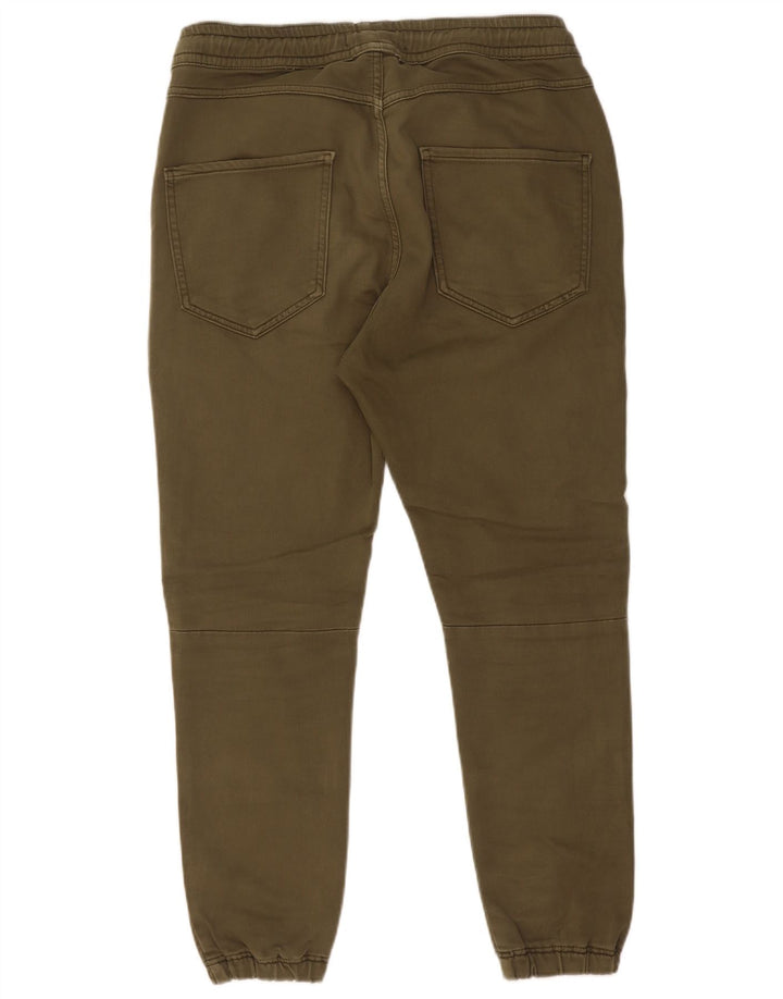 Zara Mens Joggers Cargo Trousers Medium W31 L26 Khaki Cotton