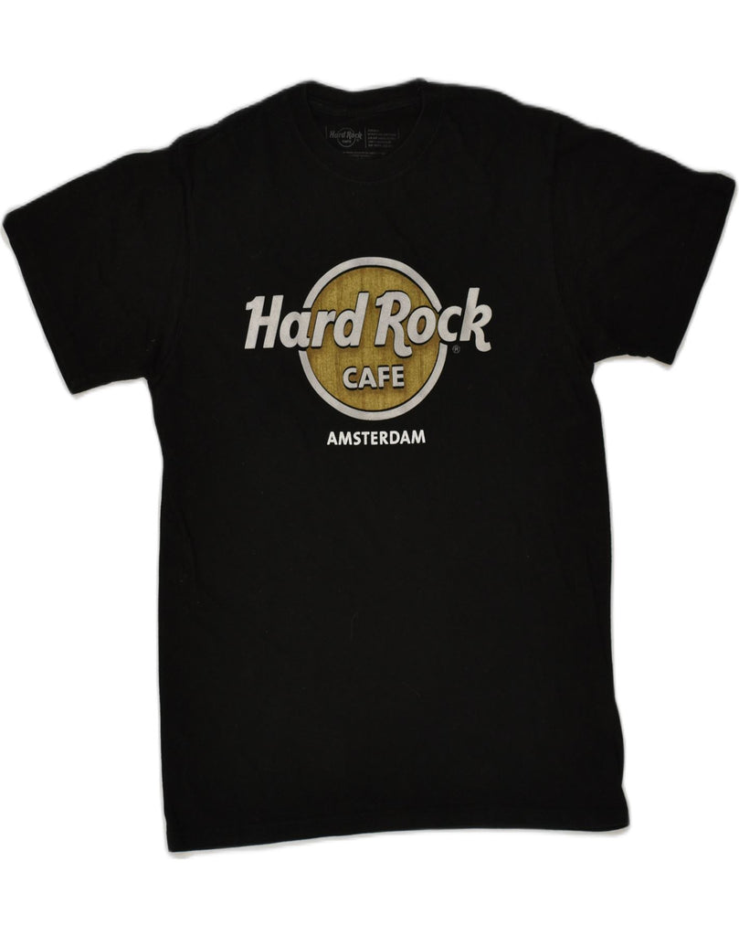 HARD ROCK CAFE Mens Amsterdam Graphic T-Shirt Top Small Black Cotton | Vintage Hard Rock Cafe | Thrift | Second-Hand Hard Rock Cafe | Used Clothing | Messina Hembry 