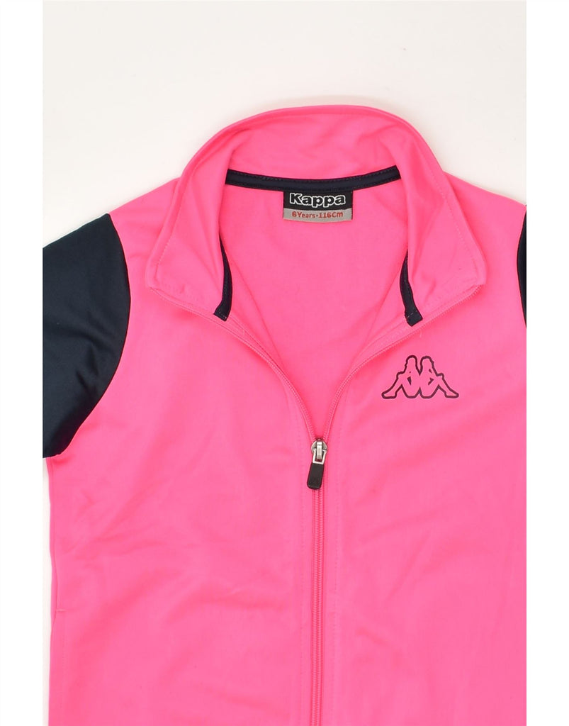 KAPPA Girls Tracksuit Top Jacket 5-6 Years Pink Colourblock Polyester | Vintage Kappa | Thrift | Second-Hand Kappa | Used Clothing | Messina Hembry 