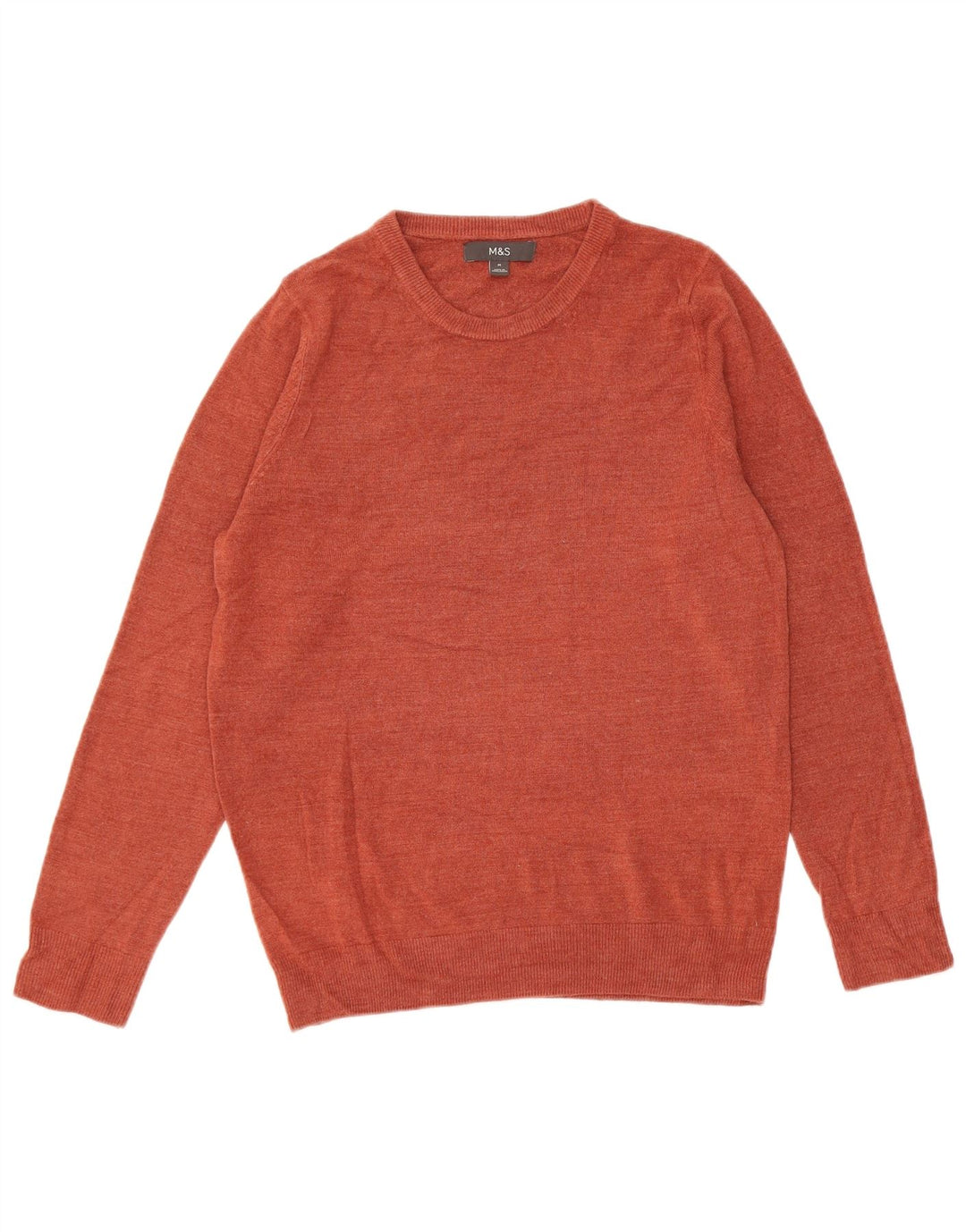 MARKS & SPENCER Womens Crew Neck Jumper Sweater UK 14 Medium Maroon