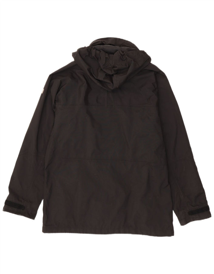 HELLY HANSEN Mens Hooded Rain Jacket UK 38 Medium Black Nylon