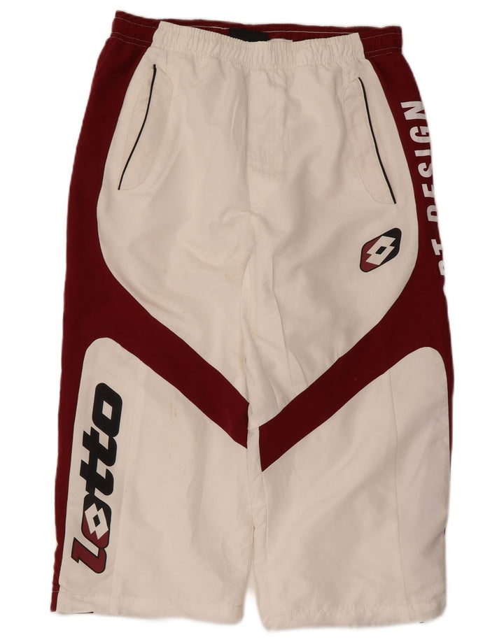 Lotto Mens Graphic Sport Shorts Medium W32 L20 White Colourblock Polyester