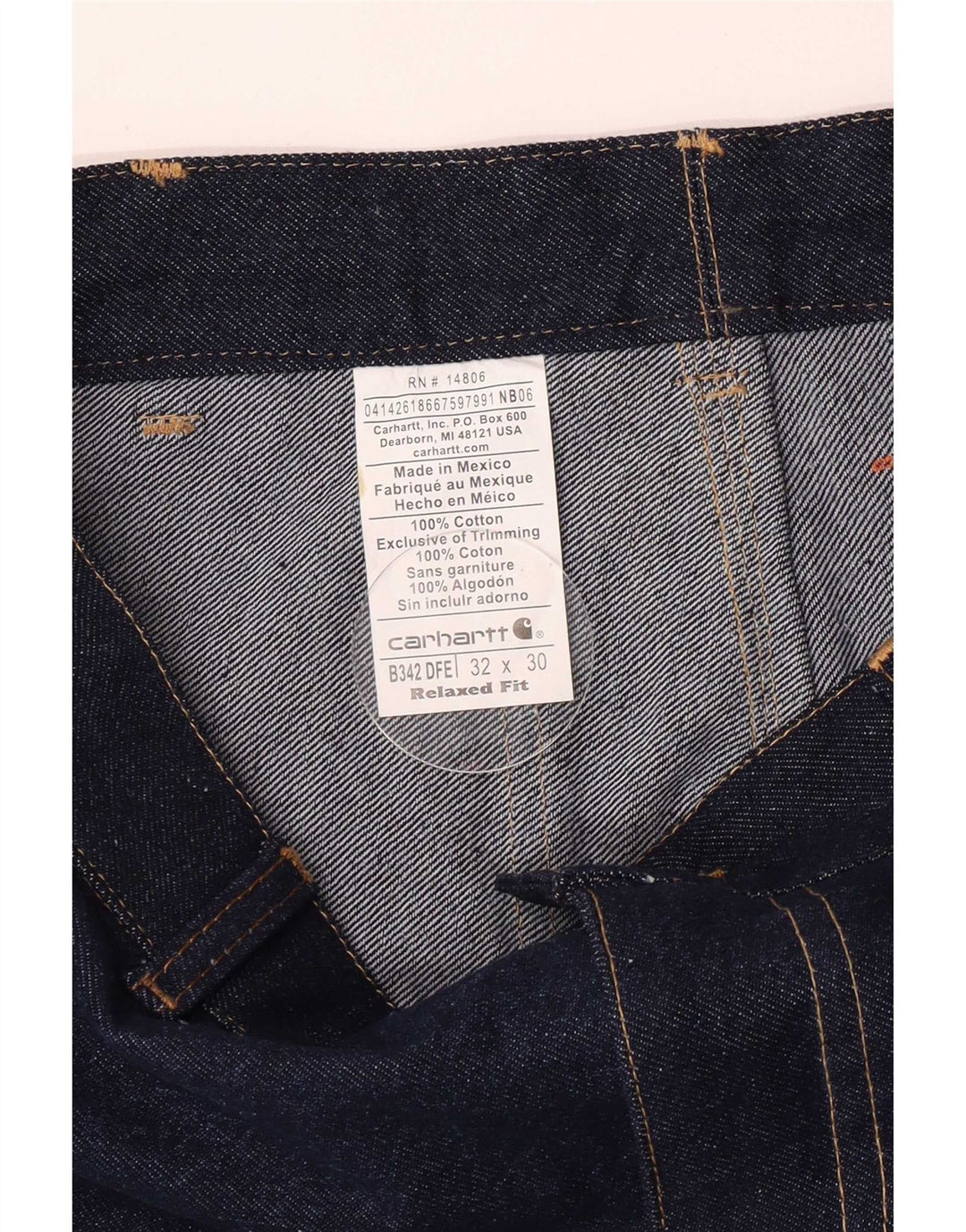 Carhartt Mens Cargo Jeans W32 L27 Navy Blue Cotton