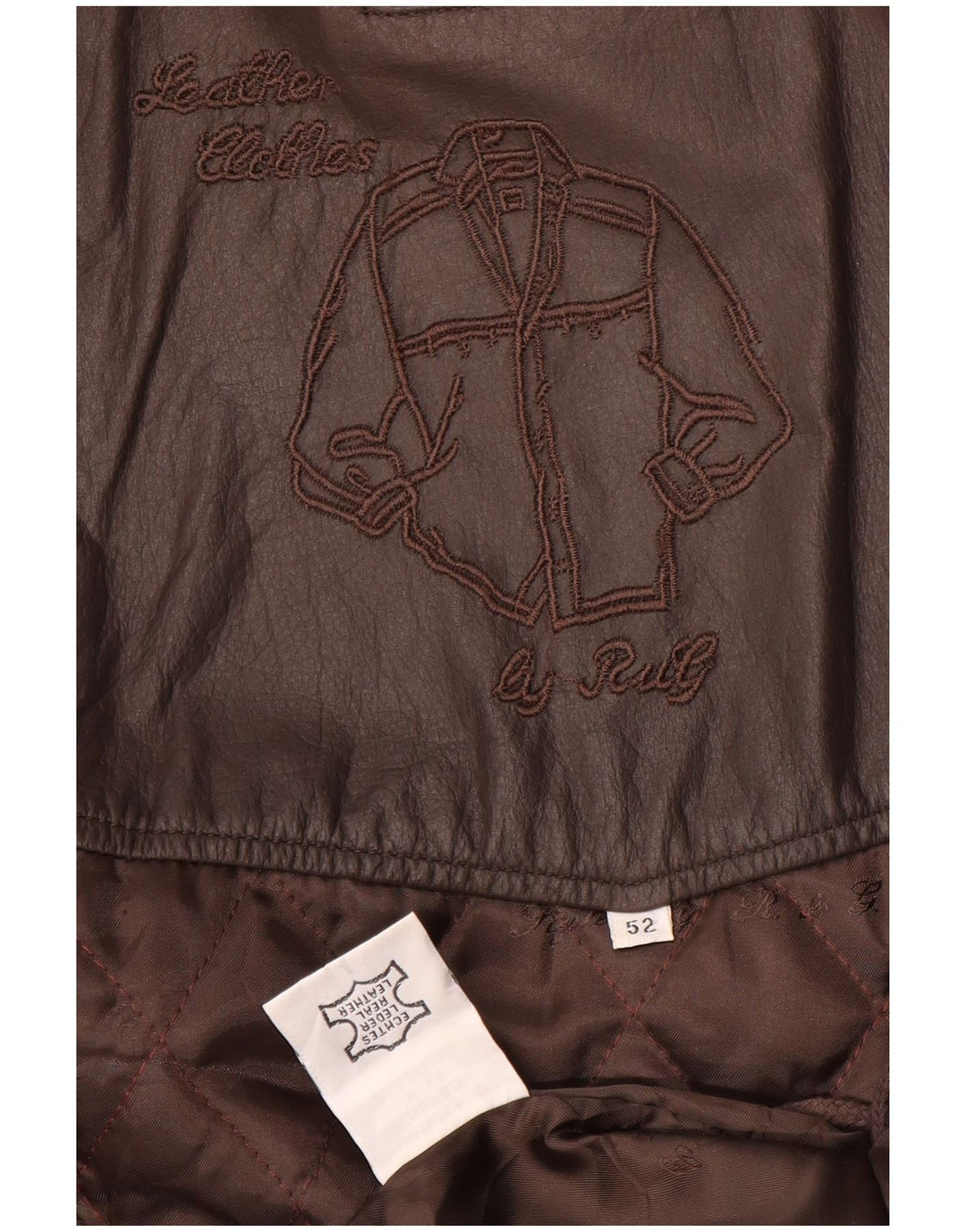 Vintage Mens Leather Jacket IT 52 XL Brown Leather