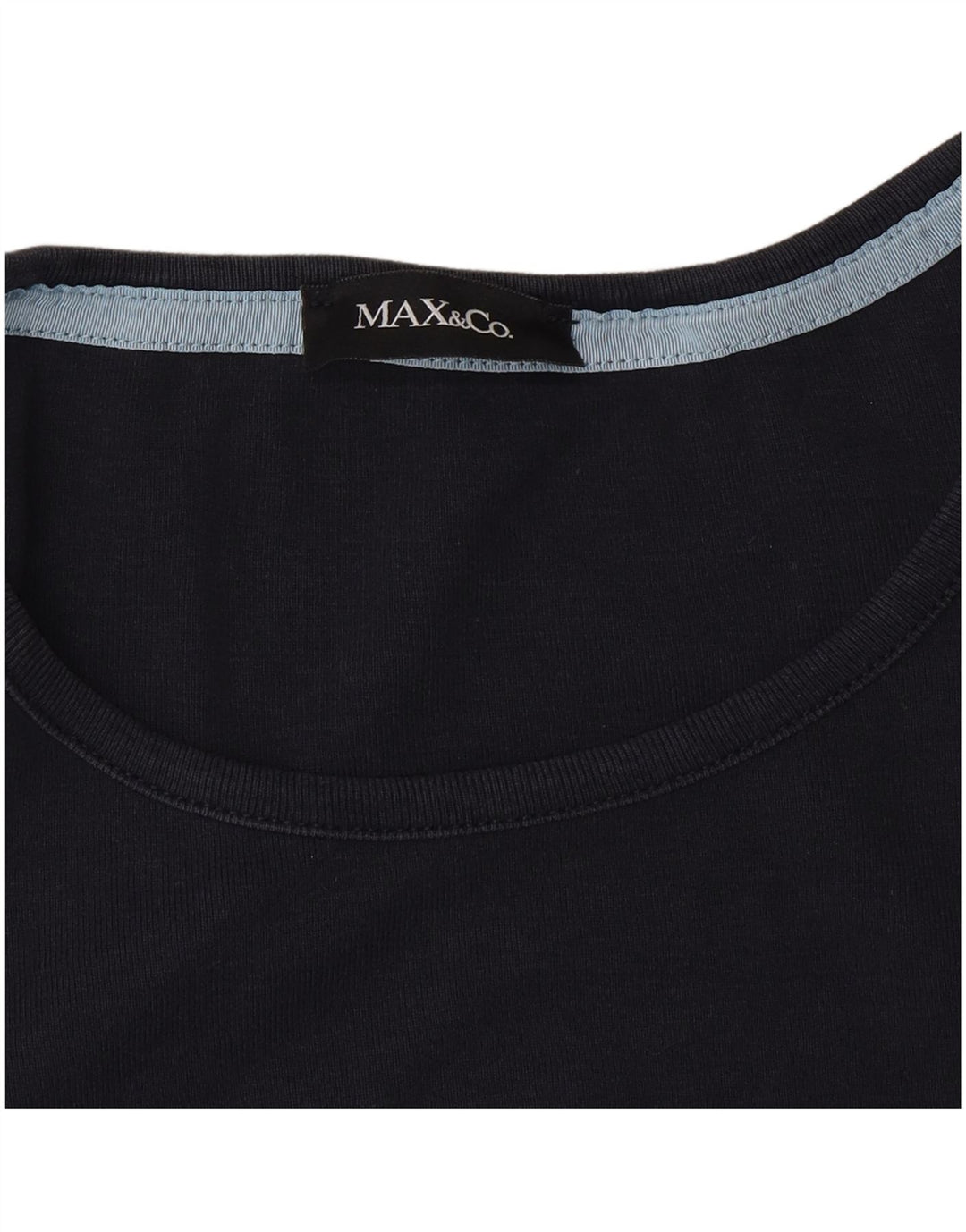 Max & Co. Womens Graphic T-Shirt Top UK 10 Small Navy Blue