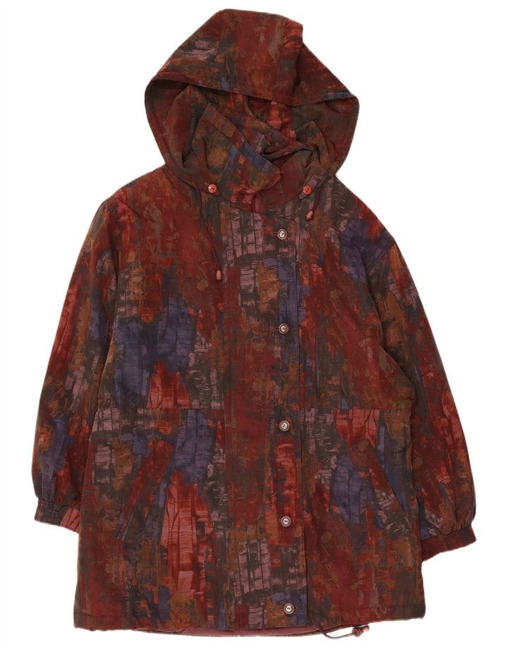 DANNIMAC Womens Abstract Pattern Hooded Rain Jacket UK 18 XL Multicoloured