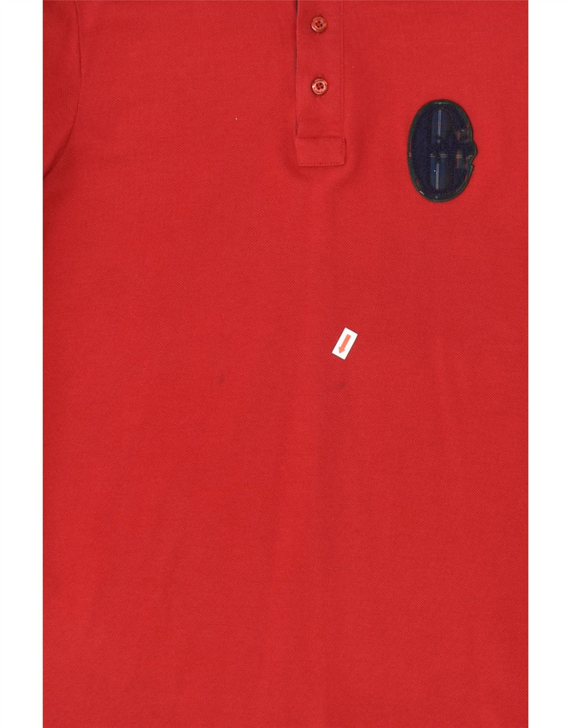 CONTE OF FLORENCE Mens Long Sleeve Polo Shirt Small Red Cotton | Vintage Conte of Florence | Thrift | Second-Hand Conte of Florence | Used Clothing | Messina Hembry 