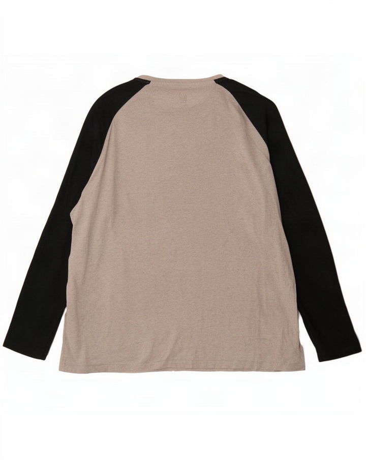 Fat Face Mens Top Long Sleeve 2XL Grey Colourblock Cotton