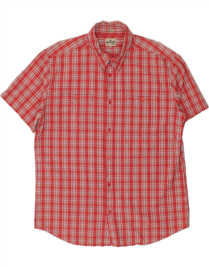 WRANGLER Mens Short Sleeve Shirt 2XL Red Check Cotton | Vintage Wrangler | Thrift | Second-Hand Wrangler | Used Clothing | Messina Hembry 