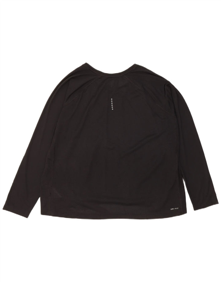 Nike Womens Dri Fit Top Long Sleeve UK 22 3XL Black Polyester