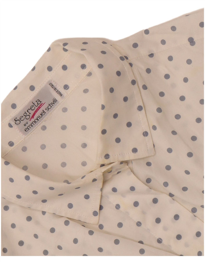 Emmanuel Schvili Womens Shirt UK 18 XL White Spotted