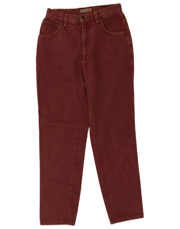 Stefanel Womens Tapered Jeans IT 44 Medium W30 L30 Burgundy Cotton