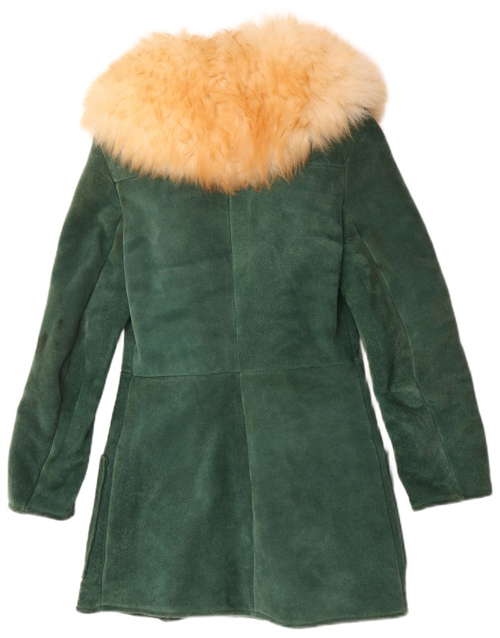 Vintage Womens Shearling Coat IT 42 Medium Green
