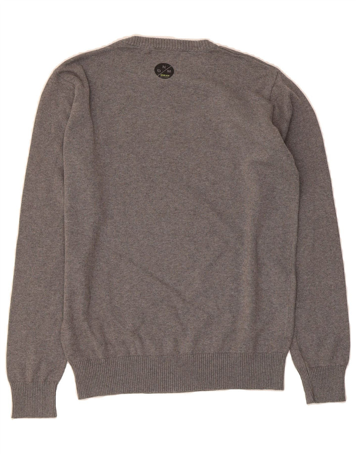 JACK & JONES Mens Graphic Crew Neck Jumper Sweater Large Grey Cotton Vintage Jack & Jones and Second-Hand Jack & Jones from Messina Hembry 