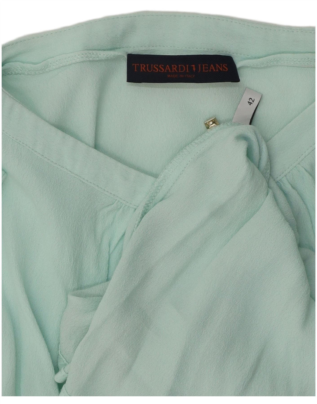 Trussardi Jeans Womens Blouse Top IT 42 Medium Green