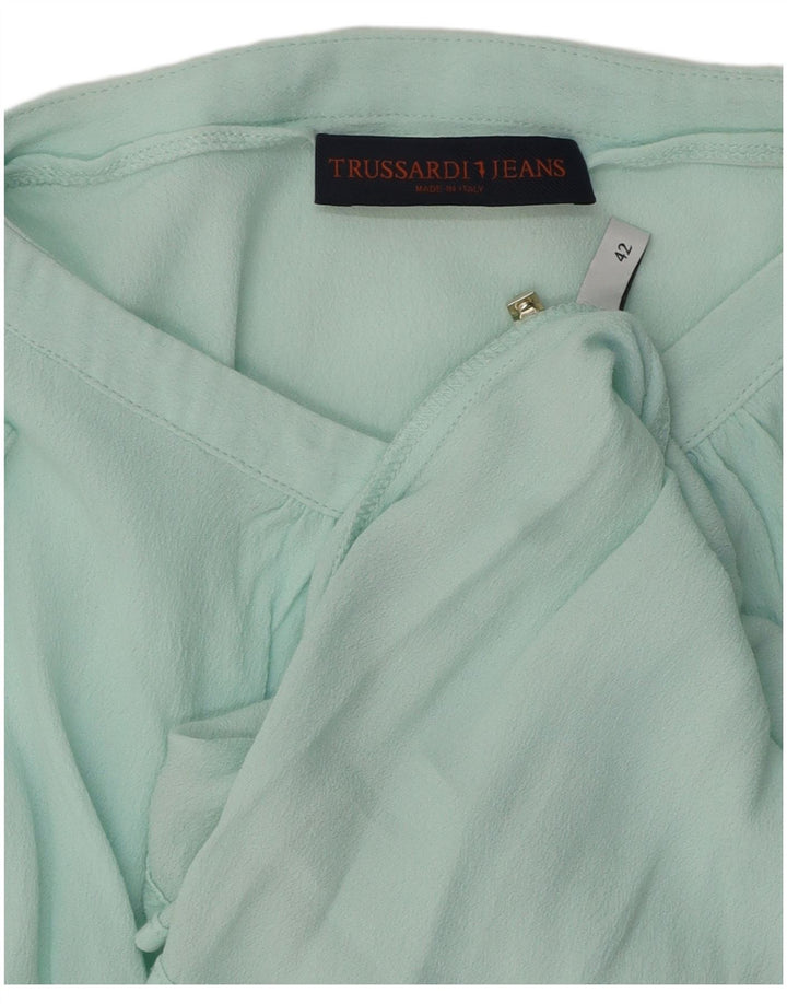 Trussardi Jeans Womens Blouse Top IT 42 Medium Green