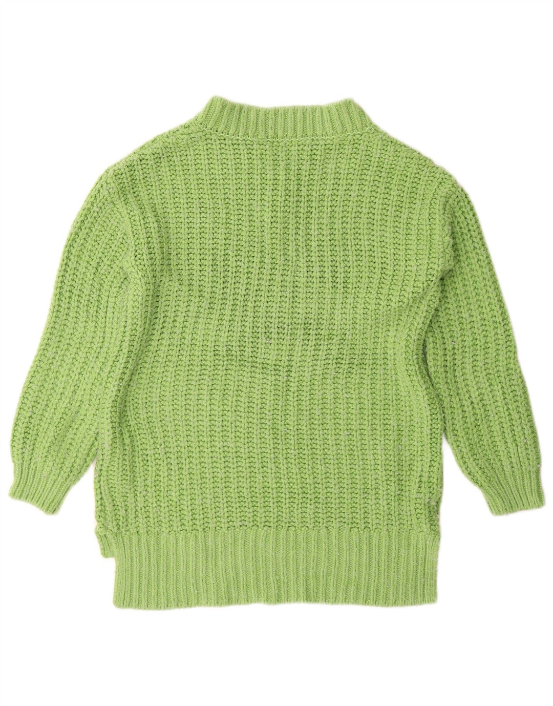 Marks & Spencer Womens Crop Oversized V-Neck Jumper Sweater UK 6 XS Green